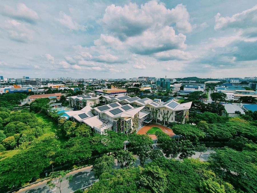 Aerial view of a Singapore landed residential estate