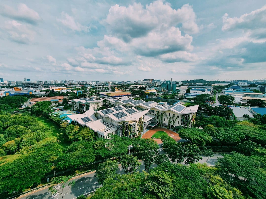 Aerial view of a Singapore landed residential estate