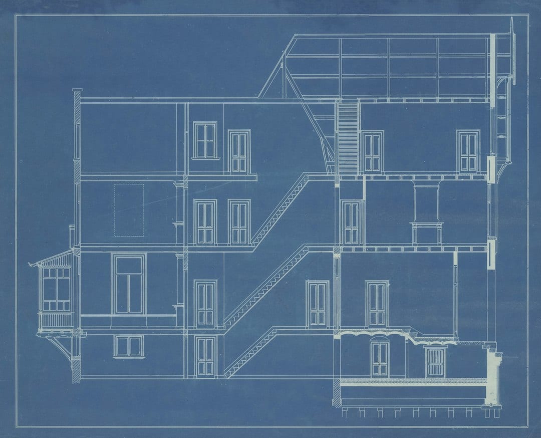 Architectural blueprint and planning documents for a landed home
