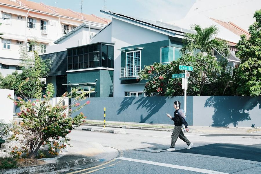 Singapore corner terrace house exterior