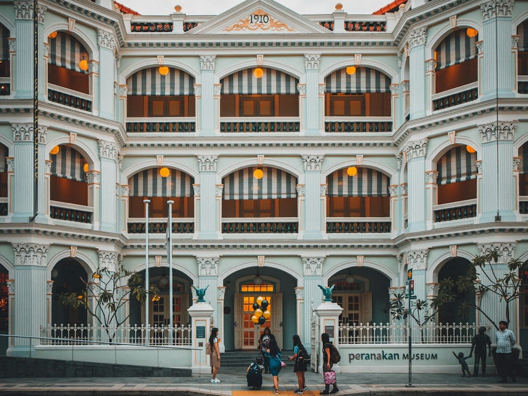 Editorial photograph of a contemporary Singapore landed home at golden hour