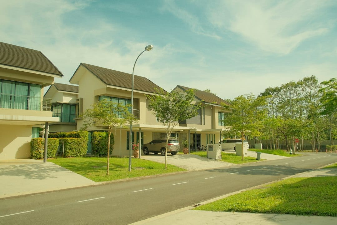Quiet residential street in a mature Singapore landed estate